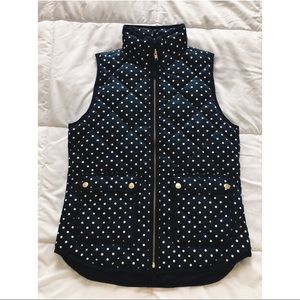 J. Crew Navy Polka Dot Vest XS